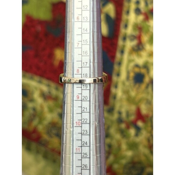 Silver Tone Multicolor Cubic Zirconia Faux Black Onyx Ring Size 8.25 Costume - Picture 9 of 10